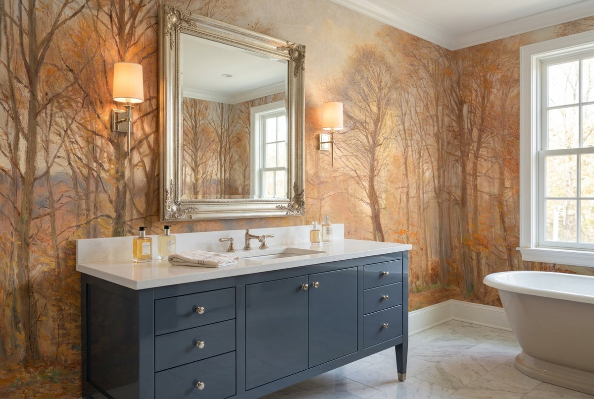 Golden Autumn Forest Wallpaper Mural - image 3