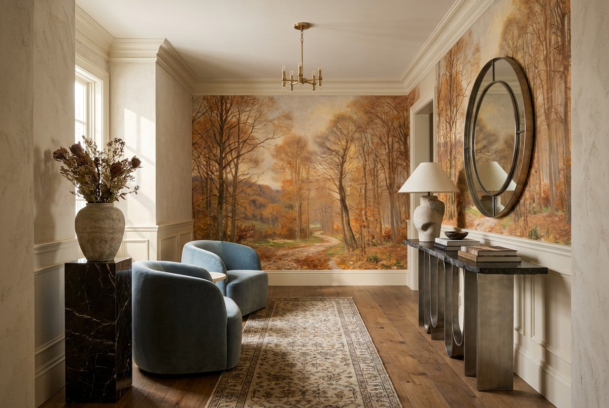 Golden Autumn Forest Wallpaper Mural - image 4