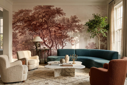 Amber Autumn Woodland Wallpaper Mural - image 1