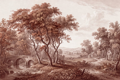 Amber Autumn Woodland Wallpaper Mural - image 2