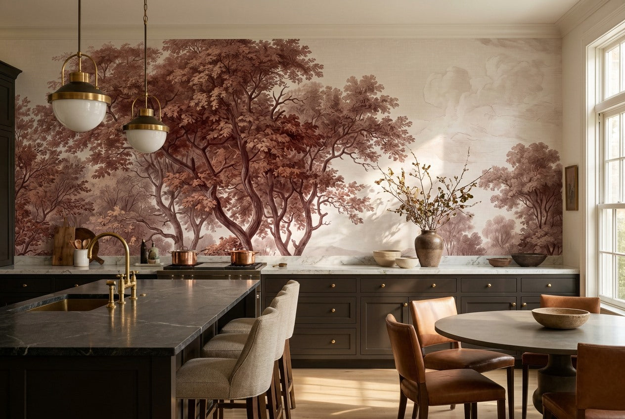 Amber Autumn Woodland Wallpaper Mural - image 3
