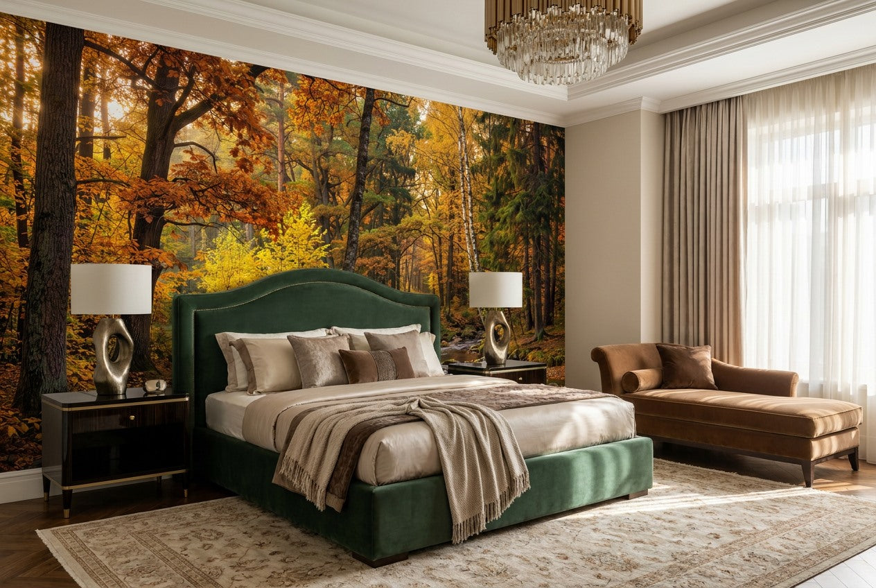 Red Autumn Forest Wallpaper Mural - image 4