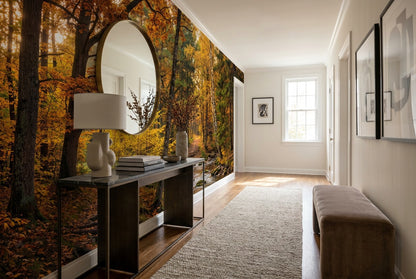 Red Autumn Forest Wallpaper Mural - image 5