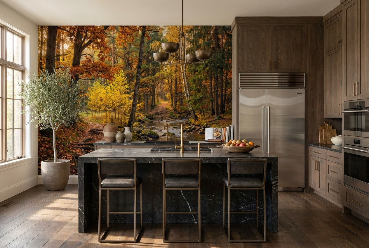 Red Autumn Forest Wallpaper Mural - image 6