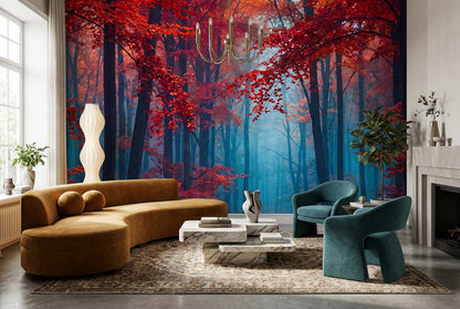 Golden Birch Autumn Forest Wallpaper Mural - image 1