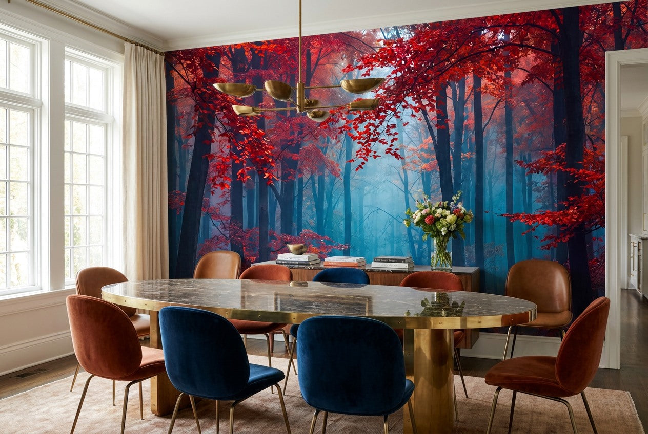 Golden Birch Autumn Forest Wallpaper Mural - image 3