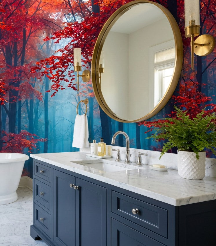 Golden Birch Autumn Forest Wallpaper Mural - image 4
