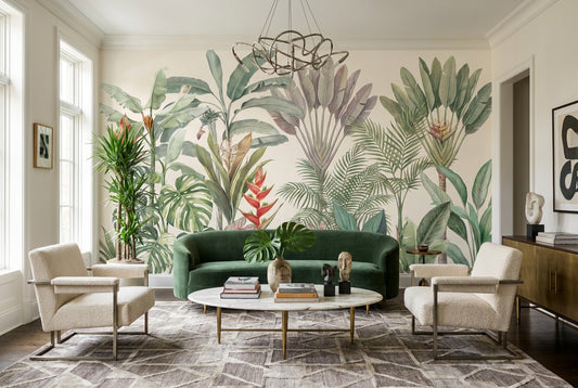 Exotic Green Jungle Wallpaper Mural - image 1