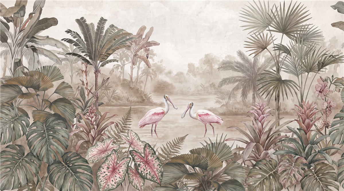 Wild Tropical Jungle Wallpaper Mural - image 2