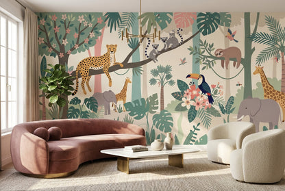 Organic Exotic Jungle Wallpaper Mural - image 1