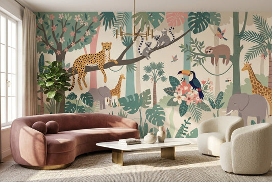 Organic Exotic Jungle Wallpaper Mural - image 1