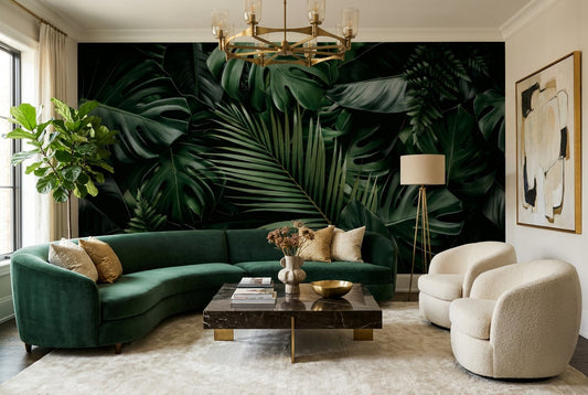 Moss Green Jungle Wallpaper Mural - image 1