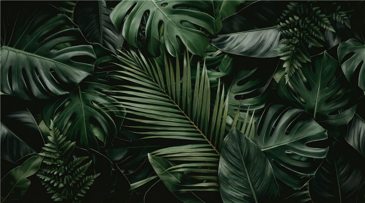 Moss Green Jungle Wallpaper Mural - image 2
