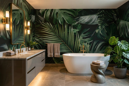 Moss Green Jungle Wallpaper Mural - image 3