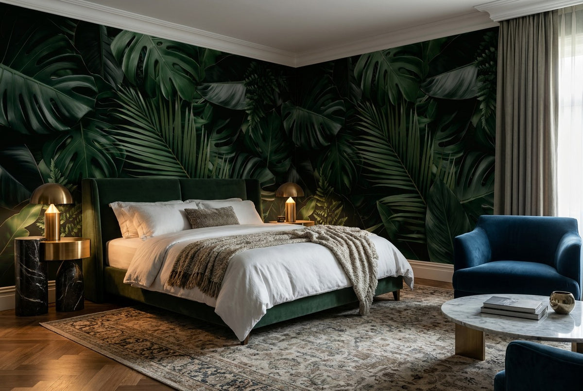 Moss Green Jungle Wallpaper Mural - image 4