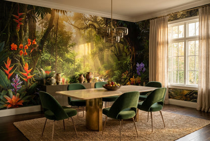 Wild Botanical Jungle Wallpaper Mural - image 1