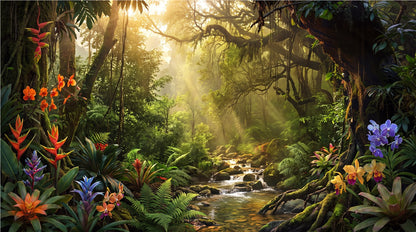 Wild Botanical Jungle Wallpaper Mural - image 2