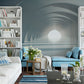 Endless Archway Perspective Mural Wallpaper in living room