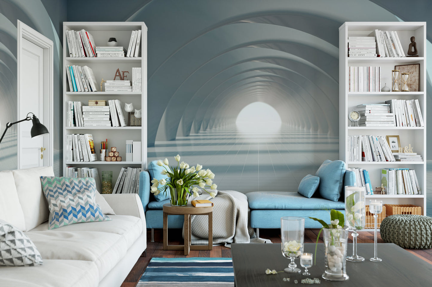 Endless Archway Perspective Mural Wallpaper