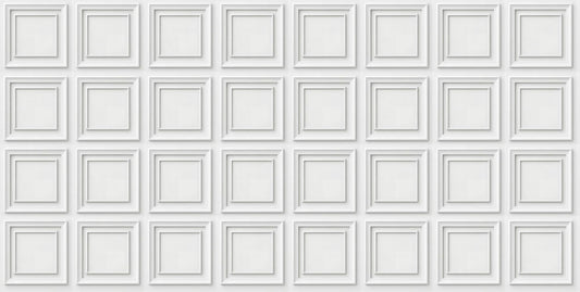 Modern White Wainscoting Panel Wallpaper