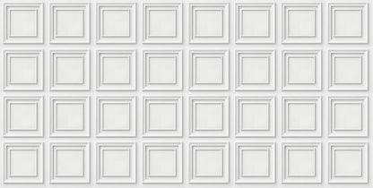 White Classic Panel Grid Wallpaper