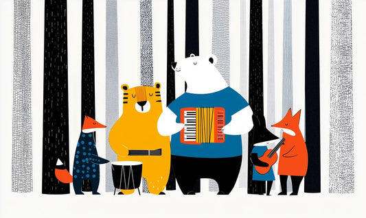 Woodland Animal Orchestra Mural Wallpaper