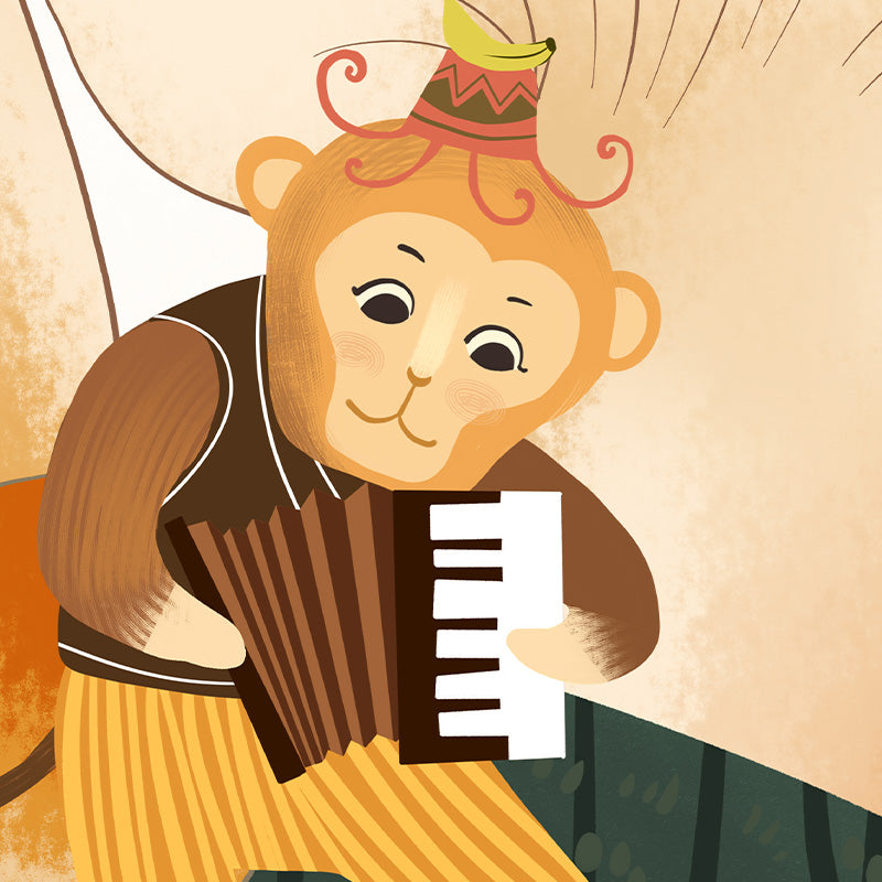 Mural Autocollant des Musiciens Animaux Fantaisistes pour Enfants