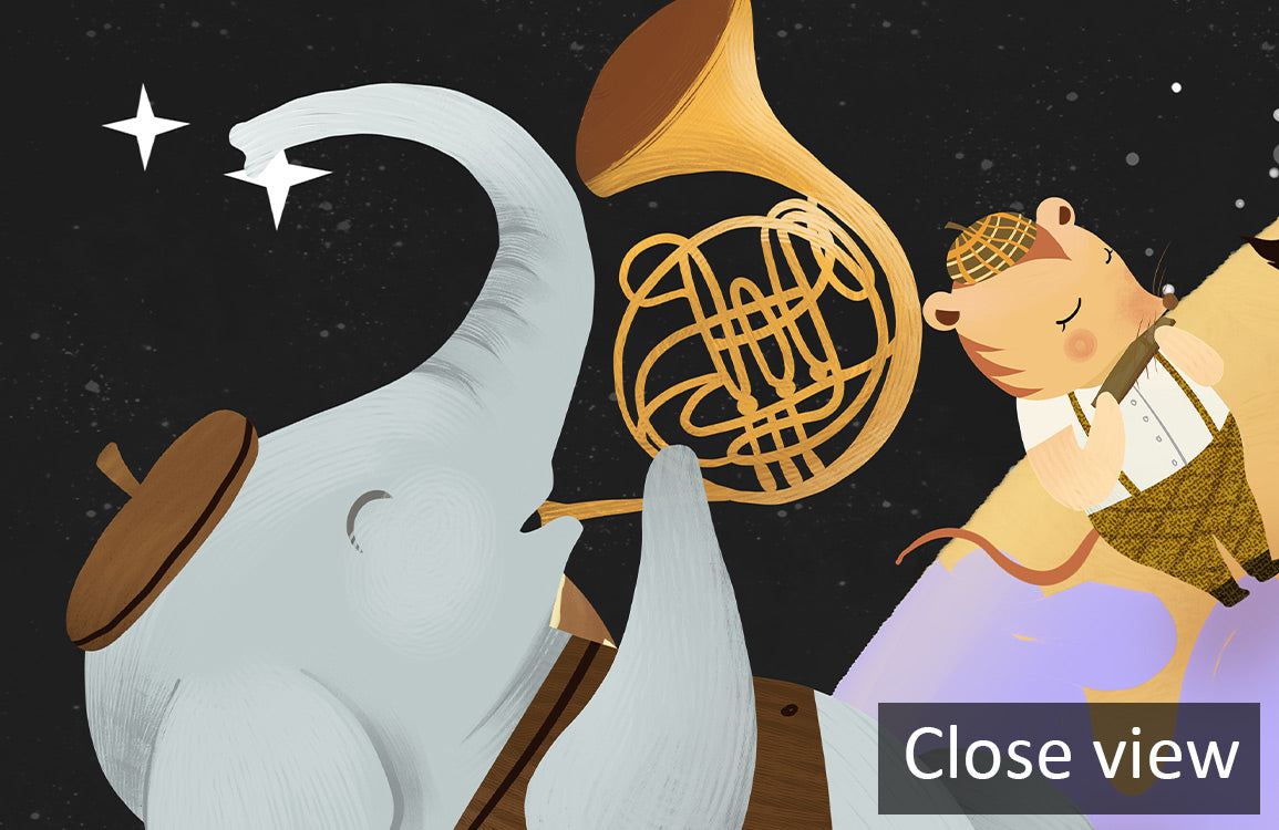 Animal Orchestra Space Adventure Mural Wallpaper