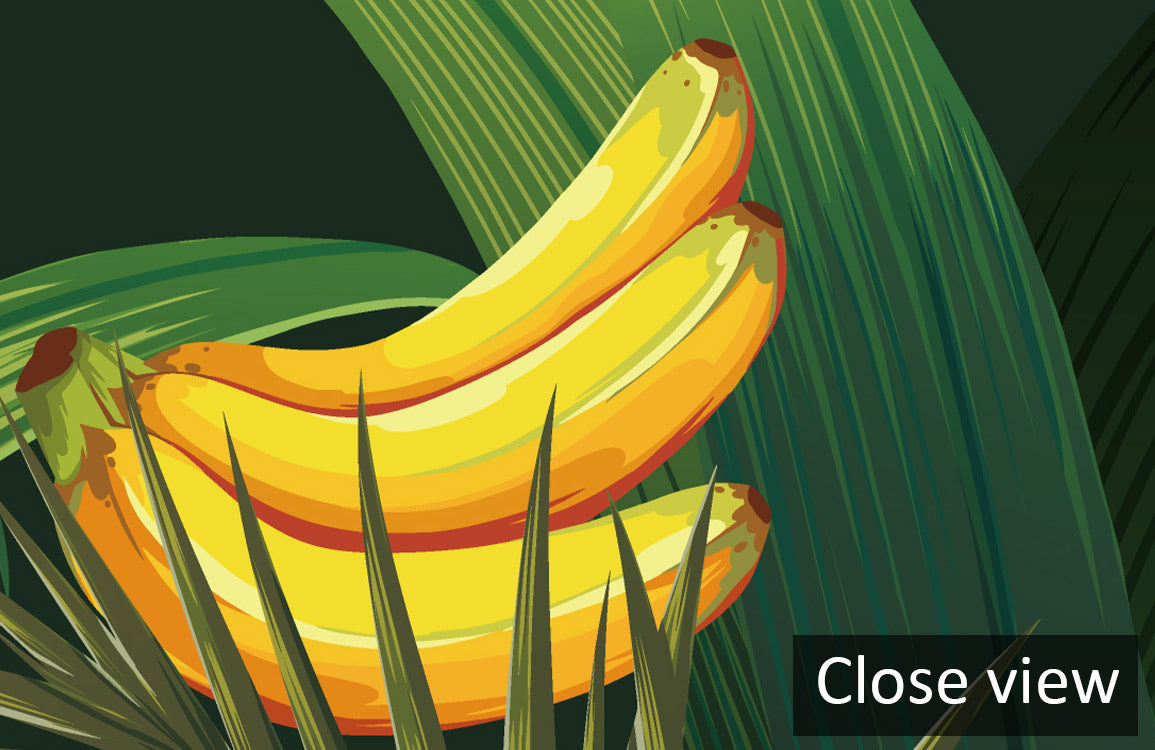 Tropical Banana Leaf Print Mural Wallpaper