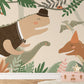 Whimsical Dinosaur Jungle Kids Mural Wallpaper