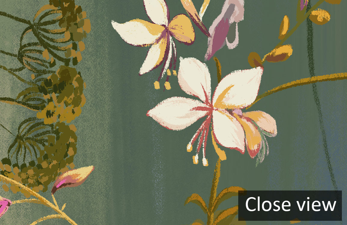 Elegant Botanical Floral Mural Wallpaper