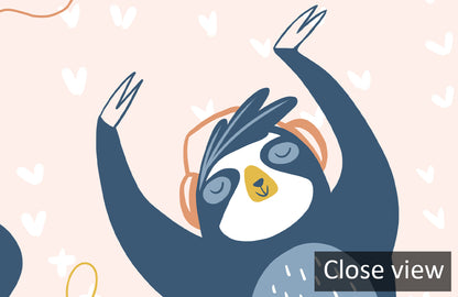 Playful Music-Loving Lemurs Mural Wallpaper