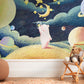 Whimsical Cosmic Planets Kids Mural Wallpaper