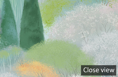 Pastel Watercolor Landscape Mural Wallpaper