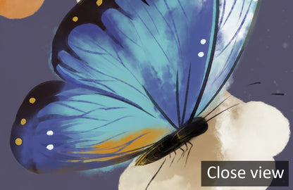 Moonlight Floral Butterfly Bedroom Mural Wallpaper