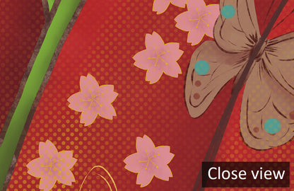 Elegant Japanese Peony Butterfly Mural Wallpaper