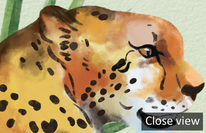 Exotic Jungle Leopard Print Mural Wallpaper