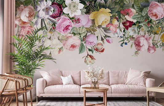 Elegant Vintage Floral Mural Wallpaper