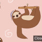 Whimsical Sloth Pattern Kids Mural Wallpaper