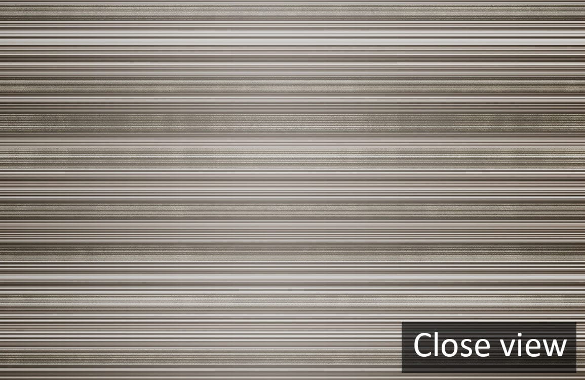 Close view of elegant horizontal striped wallpaper in earthy tones, ideal for modern interiors.