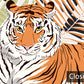 Eclectic Tiger Jungle Themed Mural Wallpaper