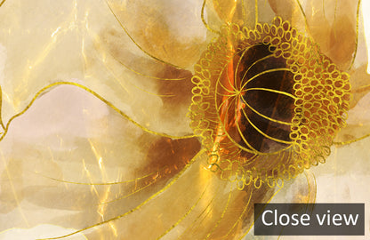 Gold Floral Elegance Luxe Mural Wallpaper
