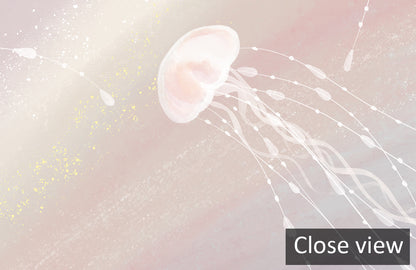 Whimsical Planetary Jellyfish Mural Wallpaper