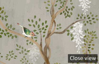 Whimsical Tree Branches Nature Mural Wallpaper