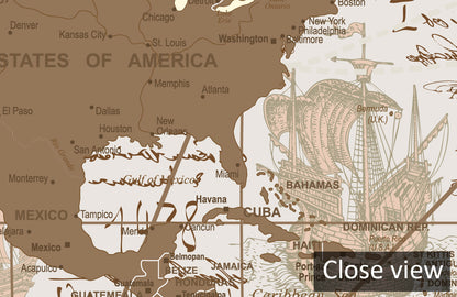 Vintage World Map Wallpaper Decor
