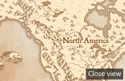 Vintage World Map Nautical Wallpaper
