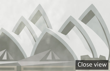 World Landmarks Grey Abstract Map Mural Wallpaper