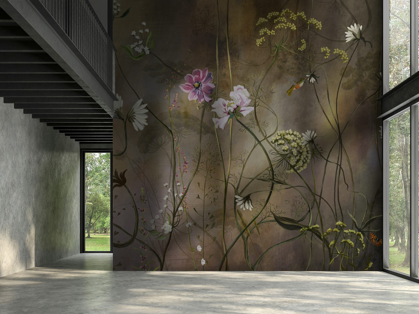 Serene Floral Melody Mural Wallpaper