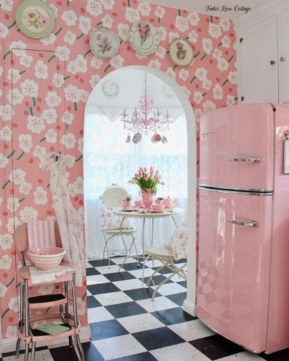 Blossom Delight Mural Wallpaper in kitchen