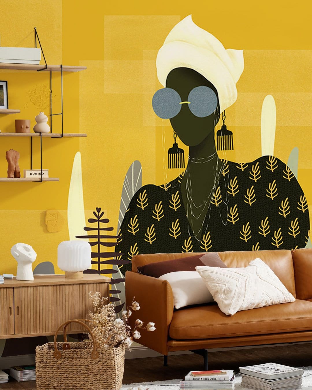 Gold Geometric Bohemian Mural Wallpaper